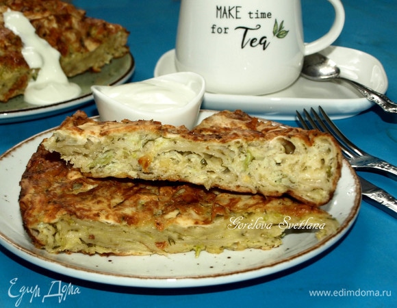 Рваный пирог с кабачками и сыром Рваный пирог с кабачками и сыром