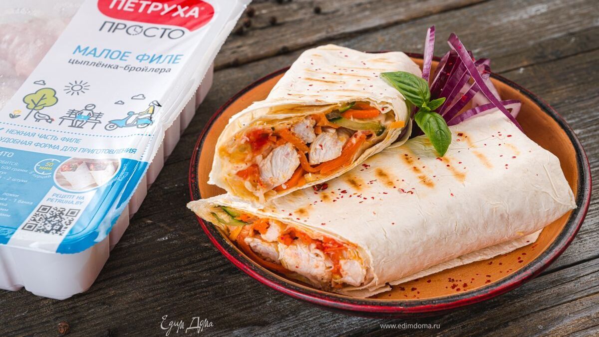 Домашняя шаурма с курицей