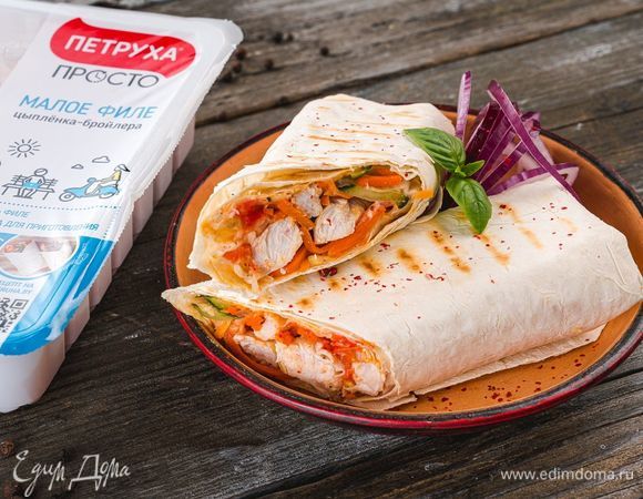 Домашняя шаурма с курицей Домашняя шаурма с курицей