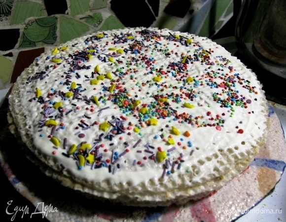 Летний вафельный тортик