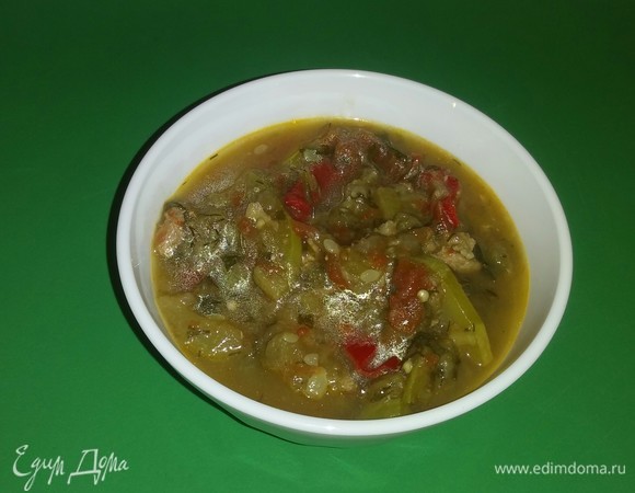 Курица, тушенная с овощами Курица, тушенная с овощами