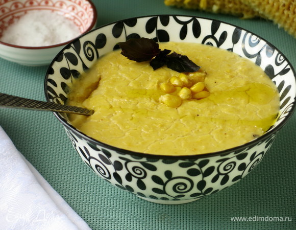 Суп из молодой кукурузы с брынзой Суп из молодой кукурузы с брынзой
