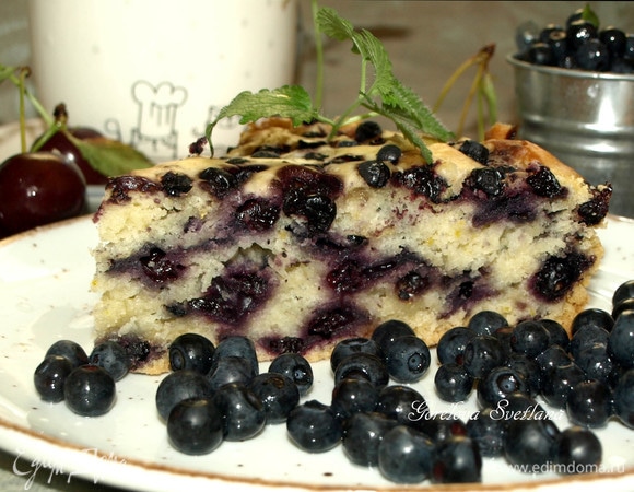 Апельсиновый пирог с черникой