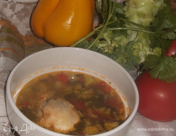 Куриный суп с брокколи Куриный суп с брокколи