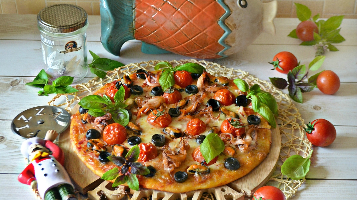 Пицца с морепродуктами