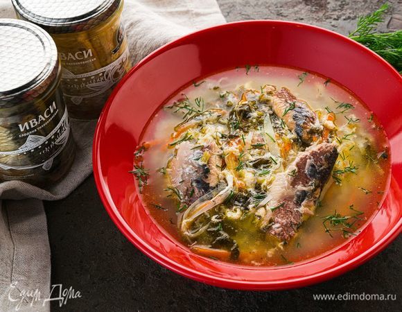 Щавелевый суп с консервированной иваси