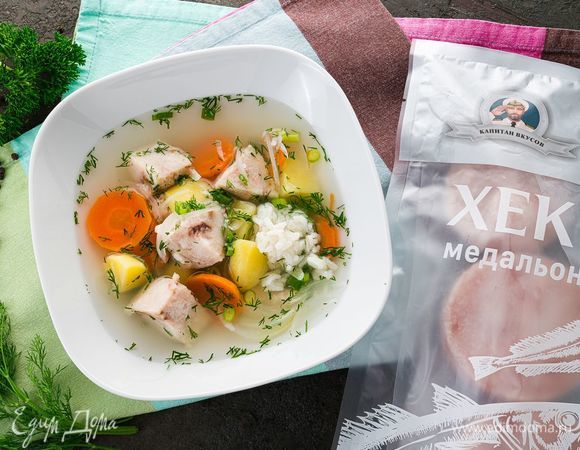 Легкий суп с хеком