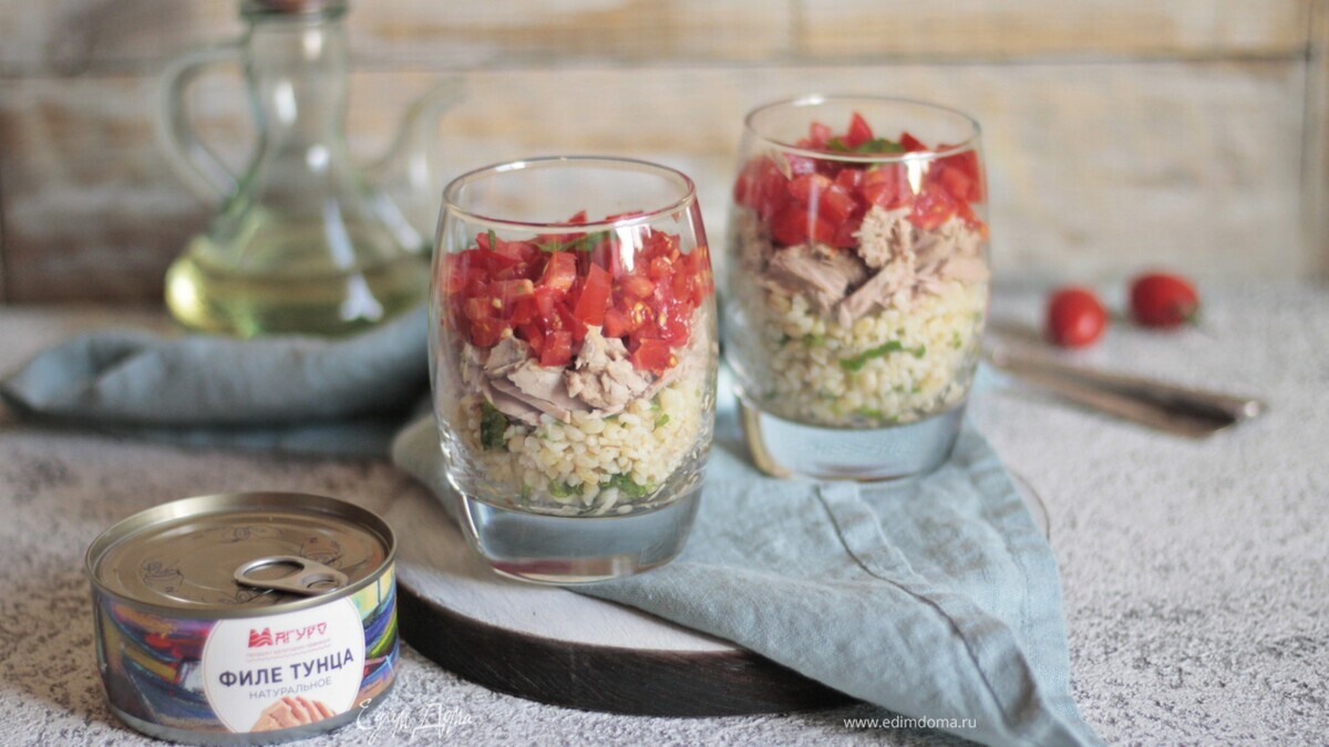 Салат с тунцом и булгуром