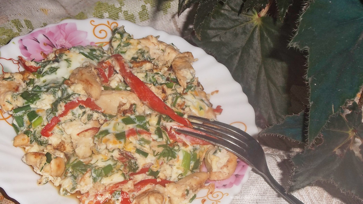 Омлет с курицей