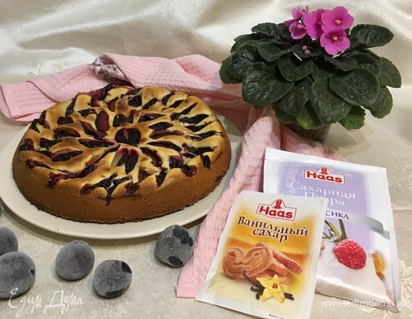 Сливовый заливной пирог 