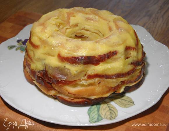 Яблочный тимбаль со сливочным кремом Яблочный тимбаль со сливочным кремом