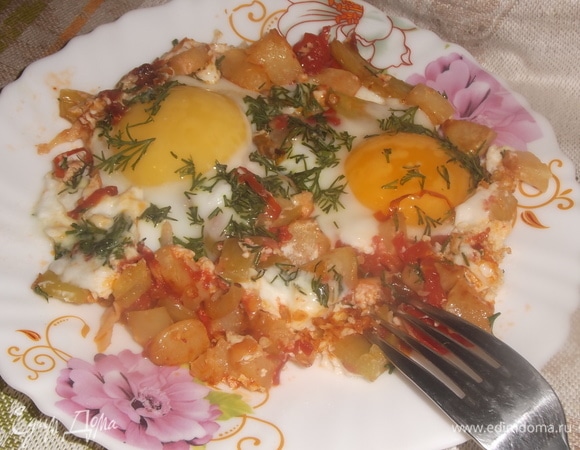 Яичница с овощами Яичница с овощами