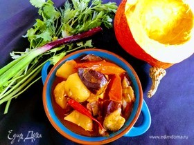 Картофельное рагу с баклажанами и ароматом корицы