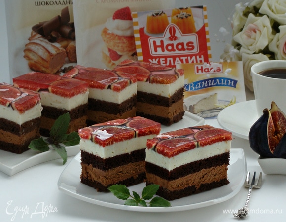 Брауни с заварным кремом и инжиром Брауни с заварным кремом и инжиром