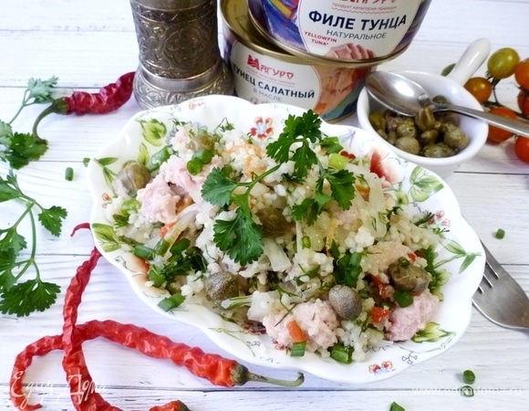 Салат из кускуса, тунца и квашеной капусты Салат из кускуса, тунца и квашеной капусты