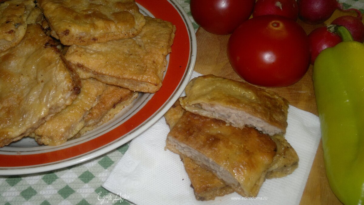 Вафельные лепешки с фаршем