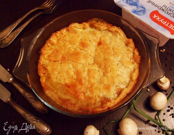 Валлийский пирог с курицей и грибами