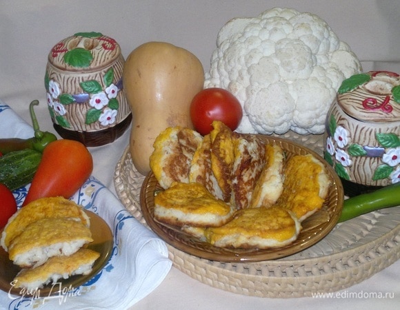 Оладьи из цветной капусты с тыквой