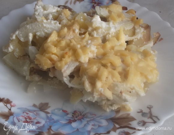 Запеканка из отварного картофеля с курицей