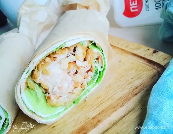 Лаваш с сочной курочкой в хрустящей панировке Лаваш с сочной курочкой в хрустящей панировке