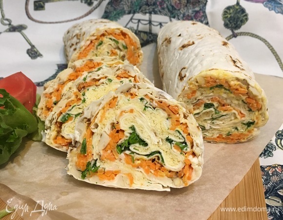 Рулет из лаваша с курицей 