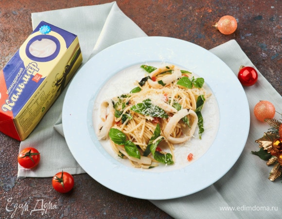 Паста с кальмарами в томатном соусе Паста с кальмарами в томатном соусе