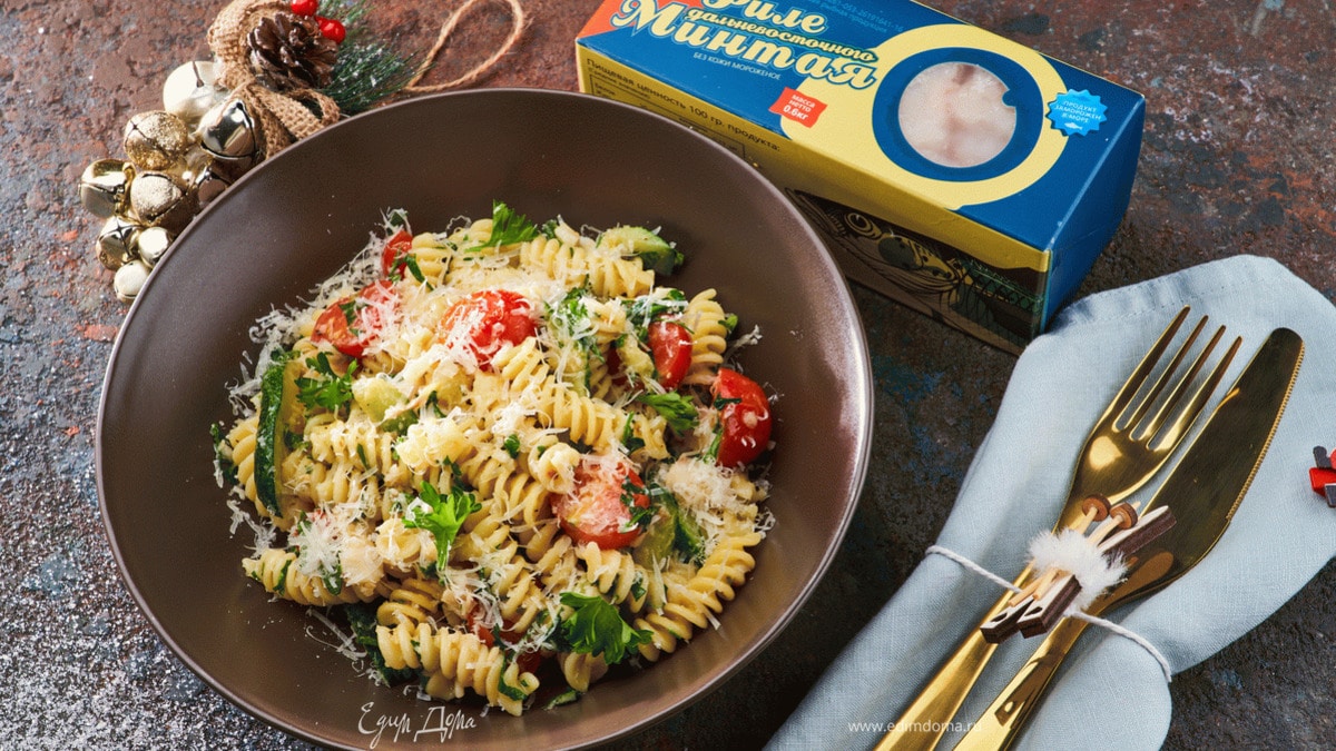 Фузилли с минтаем