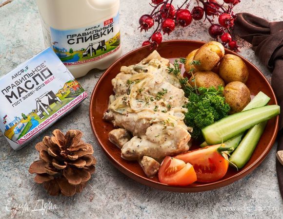 Курица в горчично-грибном соусе