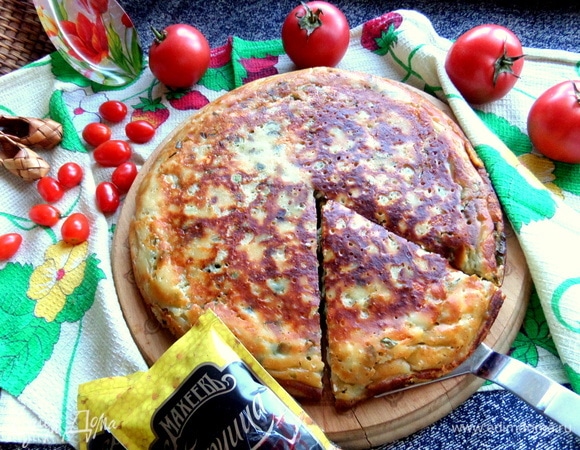 Сырная лепешка с зеленью Сырная лепешка с зеленью
