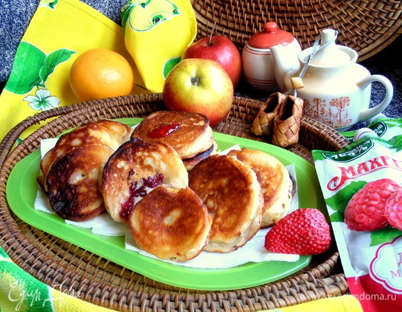 Яблочные дольки с джемом в кляре Яблочные дольки с джемом в кляре