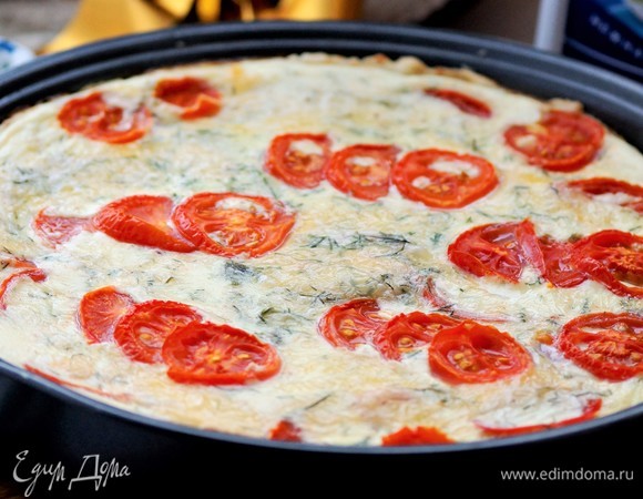 Заливной пирог с помидорами 