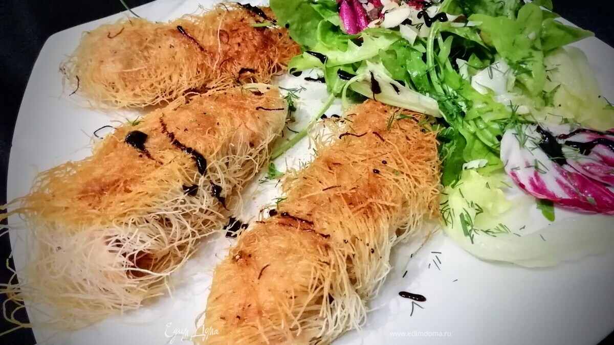 Лосось в тесте катаифи