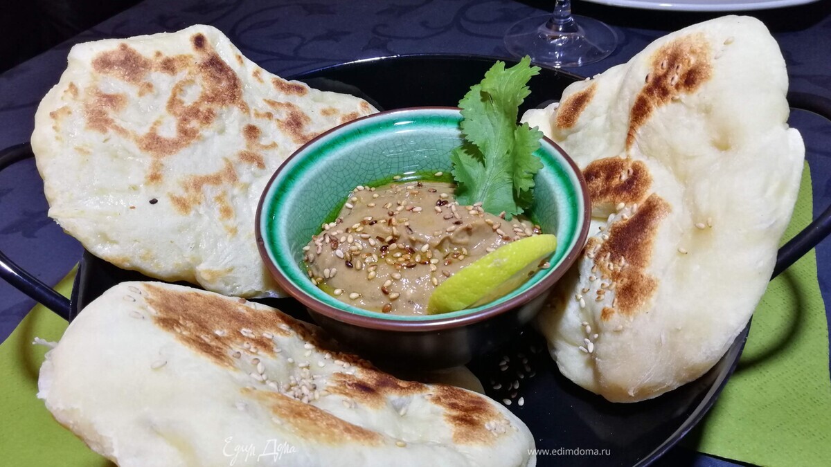 Лепешки наан на дрожжах