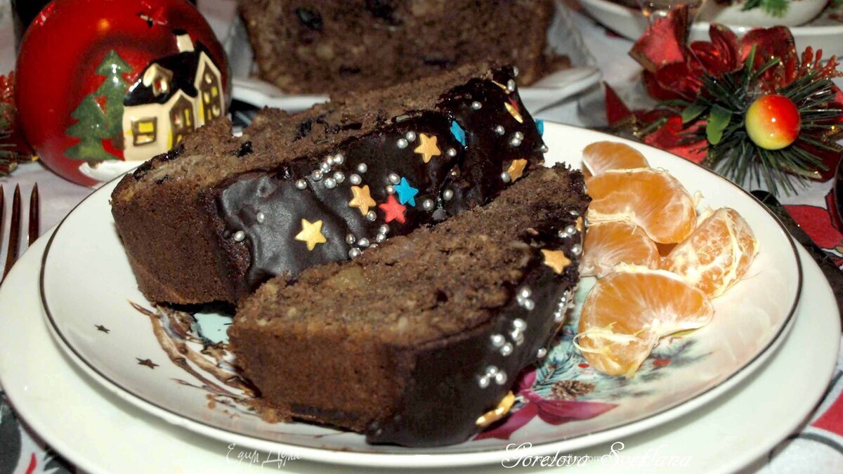 рождественский шоколадный кекс