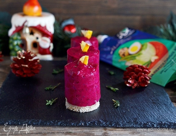 Сельдь под шубой «Новогодние свечи» Сельдь под шубой «Новогодние свечи»