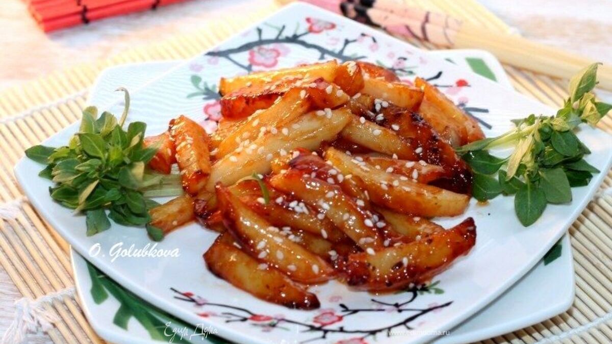 Медовый картофель с перцем чили