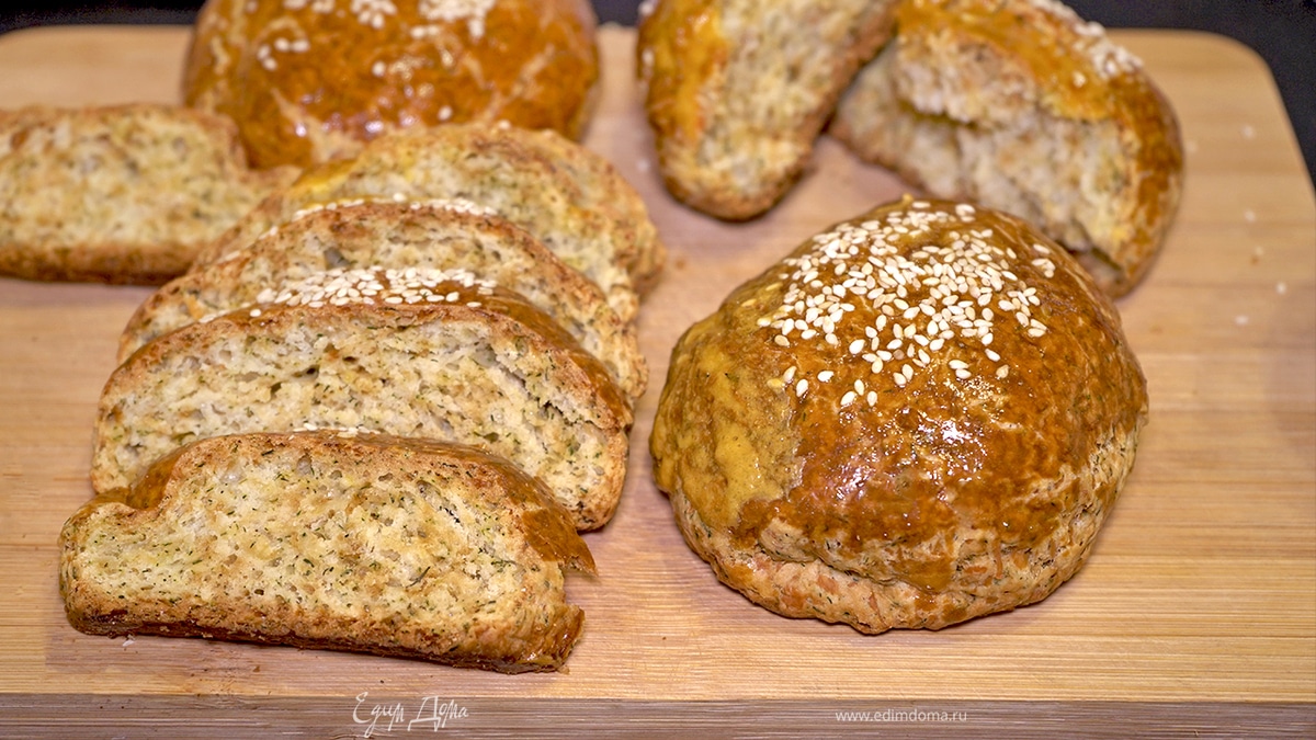 Булочки с сыром и зеленью на пахте