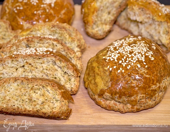 Булочки с сыром и зеленью на пахте