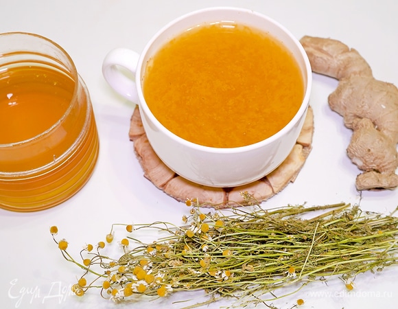 Имбирный чай с лимоном и ромашкой