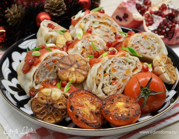 Праздничный ханум с индейкой и овощами