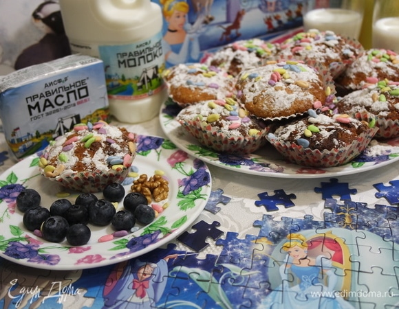 Творожные кексы с грецкими орехами Творожные кексы с грецкими орехами