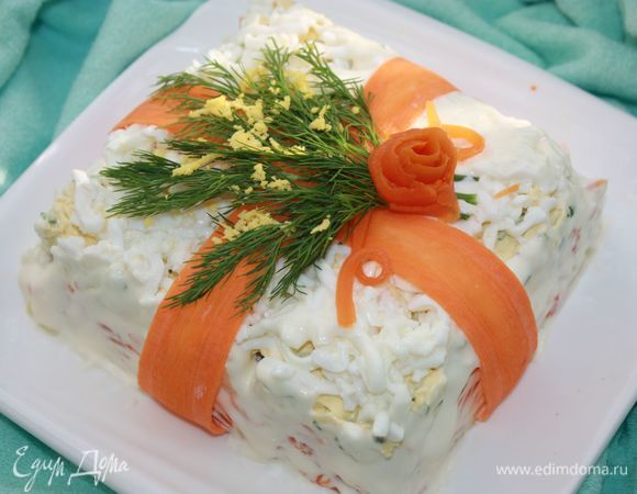 Салат «Мимоза» с сайрой Салат «Мимоза» с сайрой