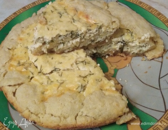 Открытый пирог с творогом и сыром Открытый пирог с творогом и сыром