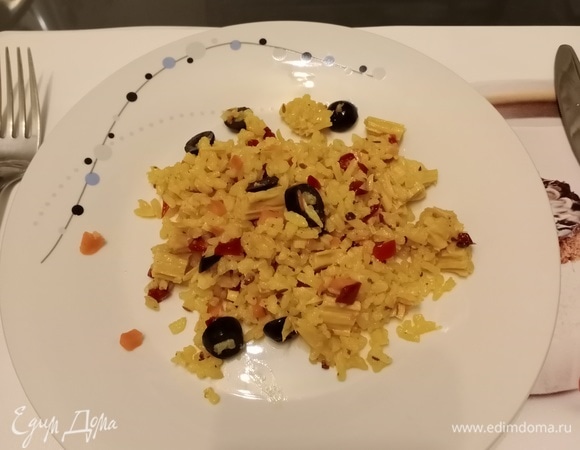 Рис с овощами и спаржей по-корейски