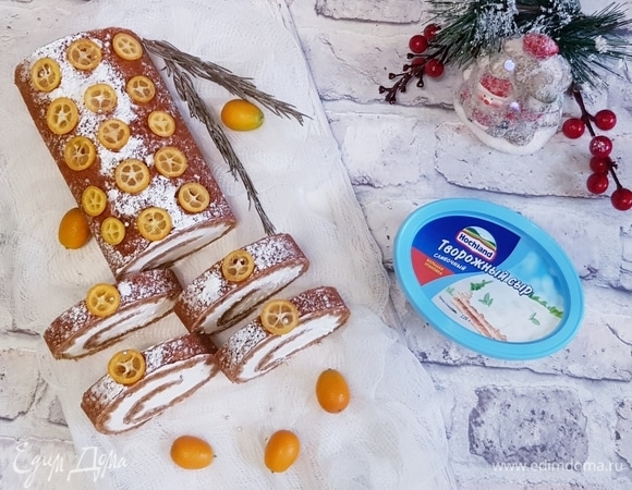 Пряный морковно-ореховый рулет с нежным кремом Пряный морковно-ореховый рулет с нежным кремом