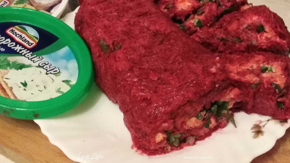 Овощной рулет с творожным сыром