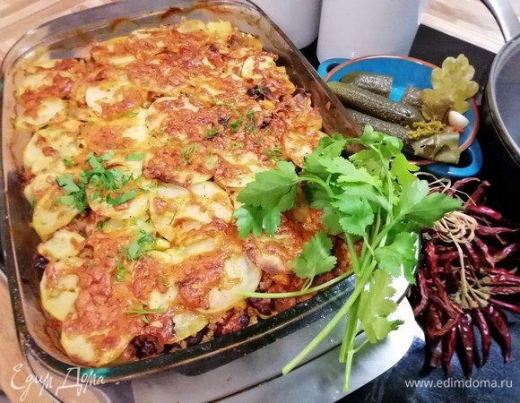 Чили кон карне под картофельной корочкой 