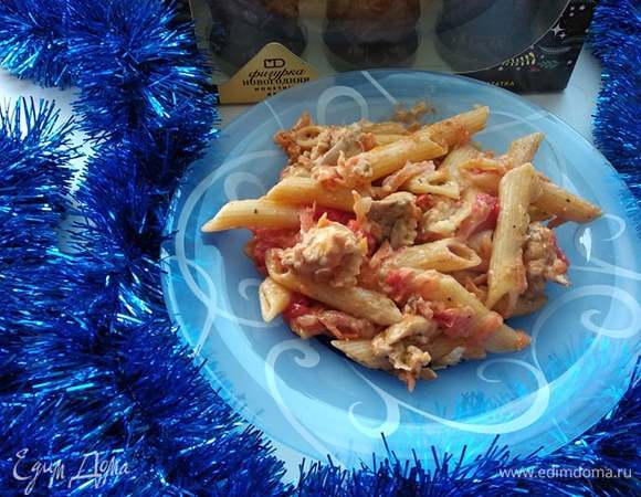 Курица с макаронами в духовке