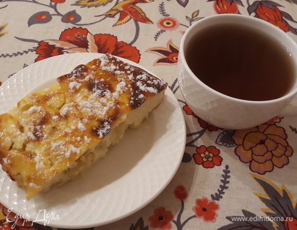 Воздушная творожная запеканка с яблоком