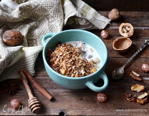 Домашняя гранола в микроволновой печи Домашняя гранола в микроволновой печи